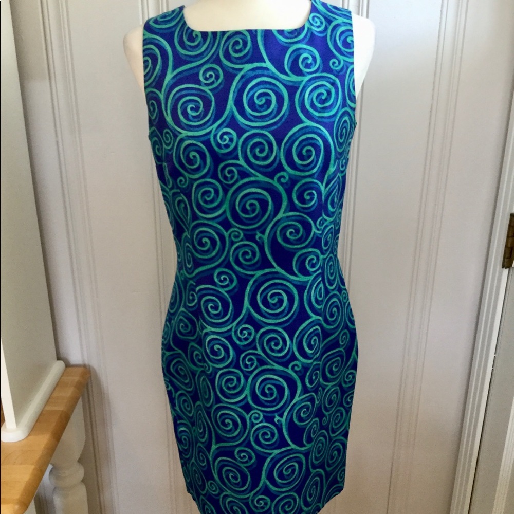 David Warren NY Optical Sheath Dress